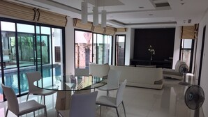  3 Bedroom Private villa with Pool  | Living area | 32-inch LCD TV with cable channels, TV, DVD player - Villa123 at Phuket (Ratsada)