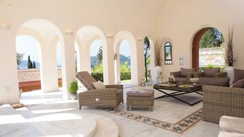 Luxury Villa, 5 Bedrooms, Private Pool, Sea View | Terrace/patio