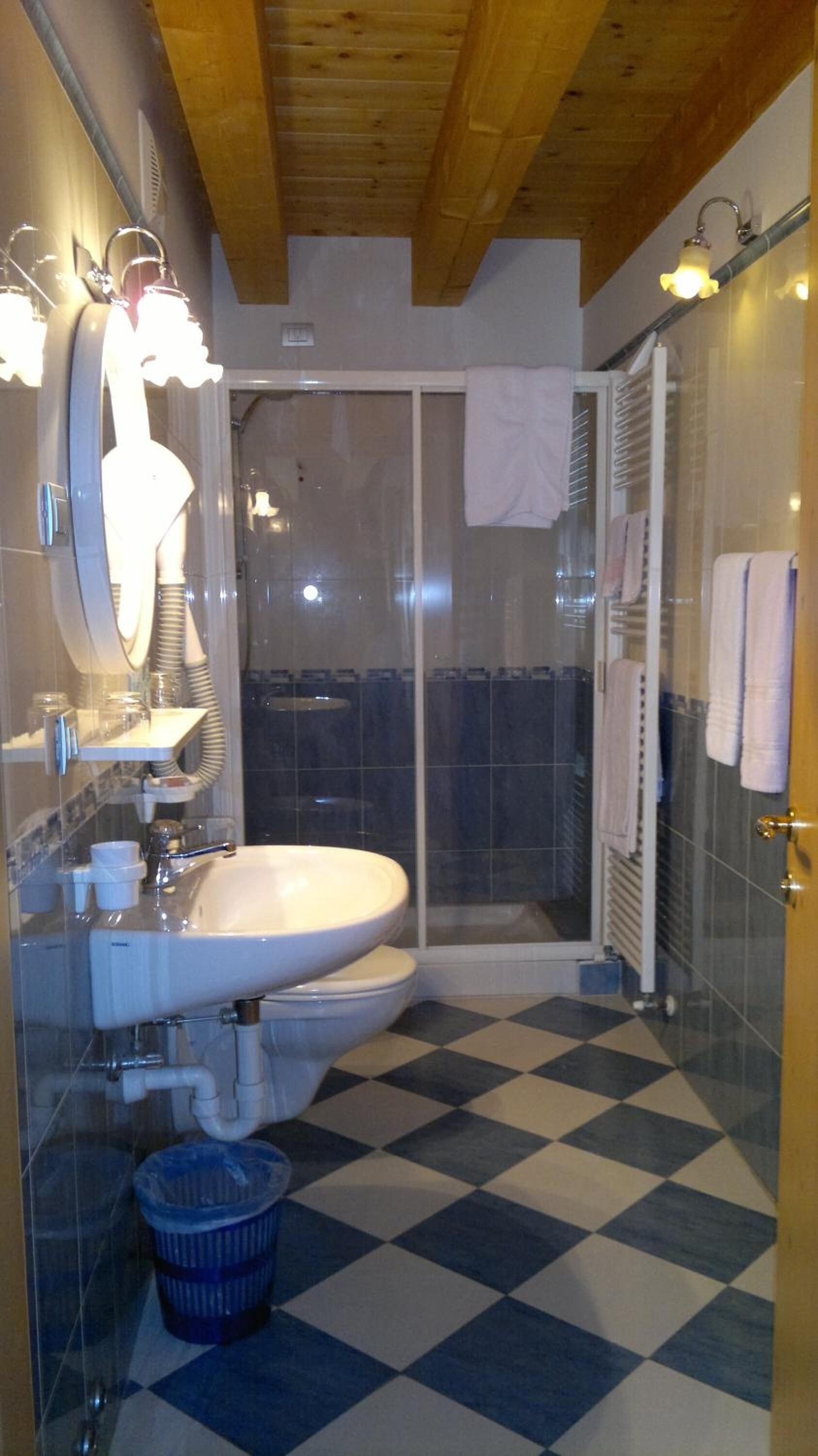 shower, free toiletries, bidet, towels