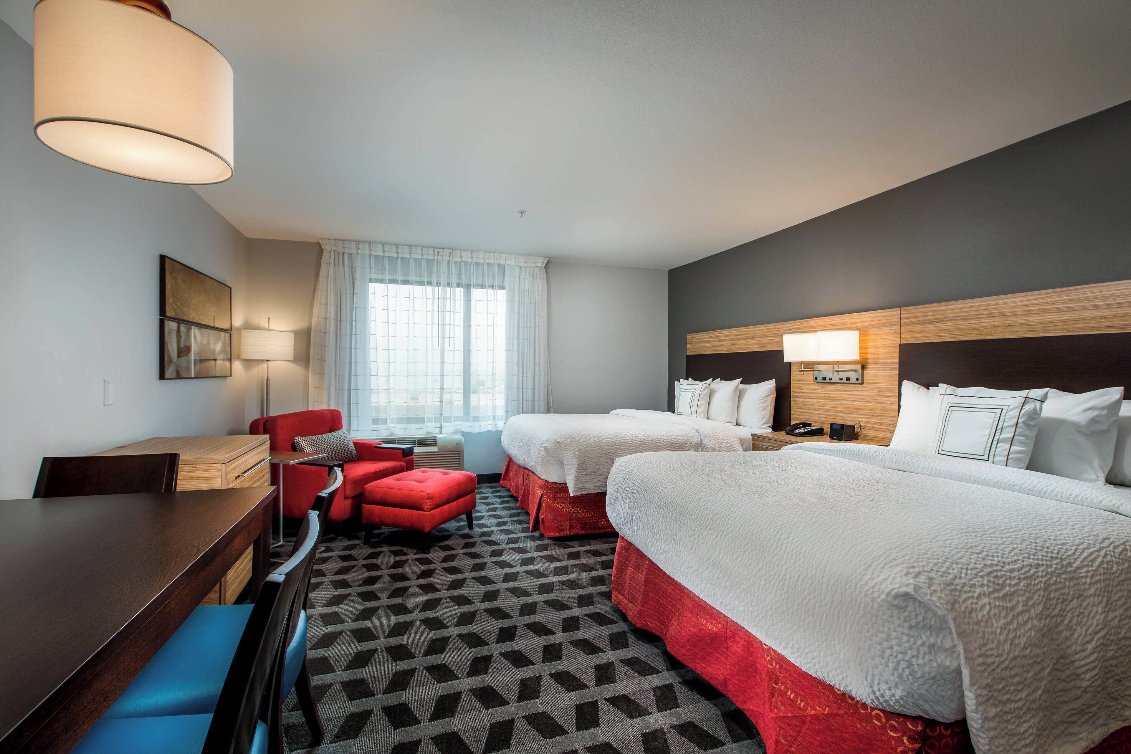 studio, 2 queen beds | in-room safe, desk, laptop workspace, iron/ironing board