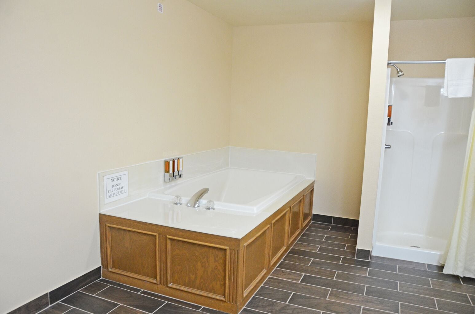 presidential suite, 1 king bed with sofa bed, jetted tub | bathroom | combined shower/bathtub, eco-friendly toiletries, hair dryer, towels