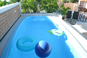 Indoor pool, outdoor pool, pool umbrellas, sun loungers