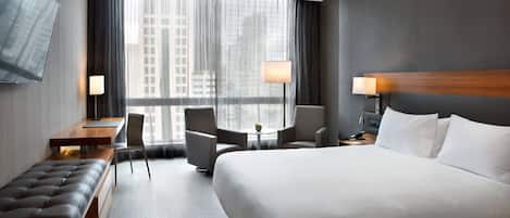 غرفة - سرير ملكي - لغير المدخنين | 1 غرفة نوم وأغطية فراش متميزة وميني بار وخزنة داخل الغرفة