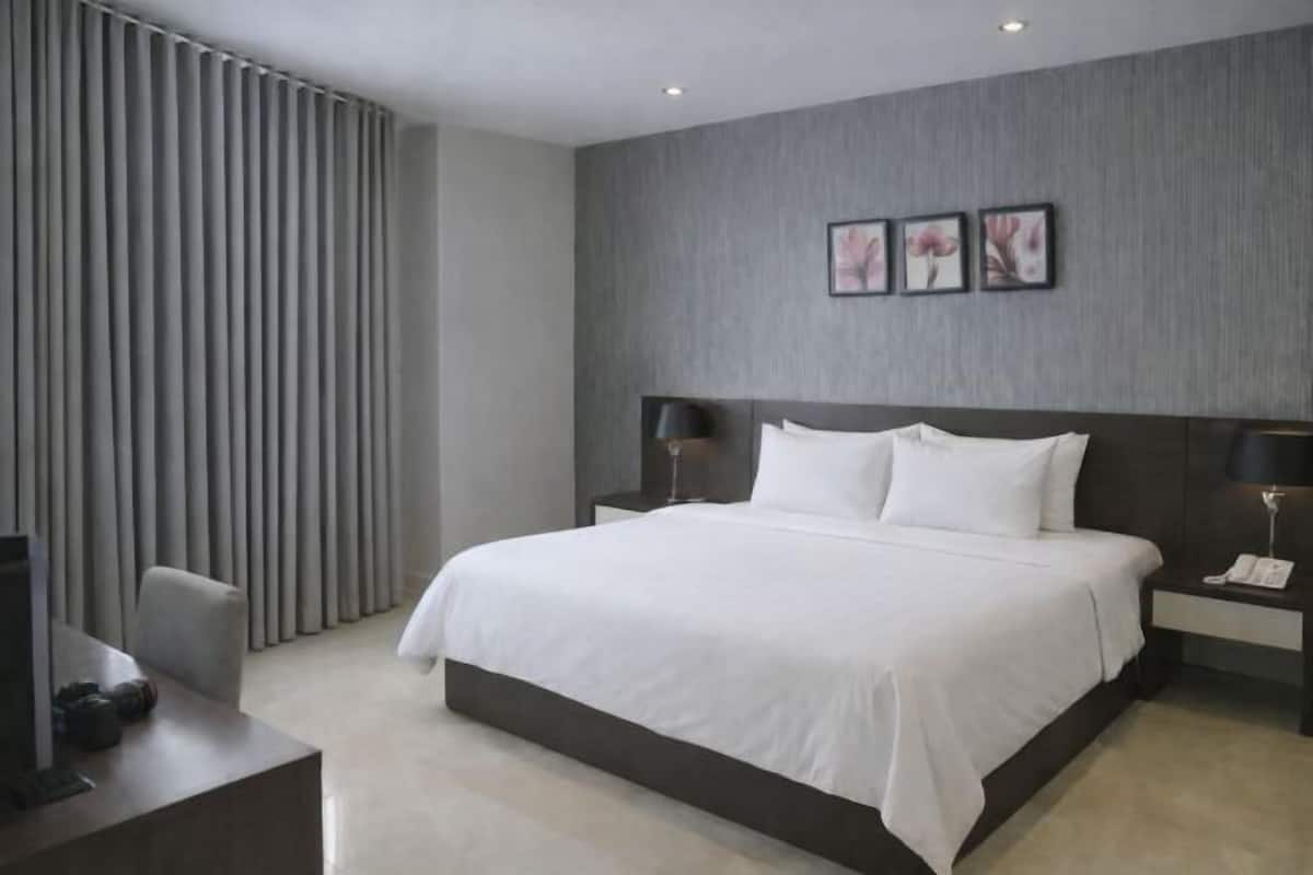 Minibar, caja fuerte, escritorio y cortinas opacas