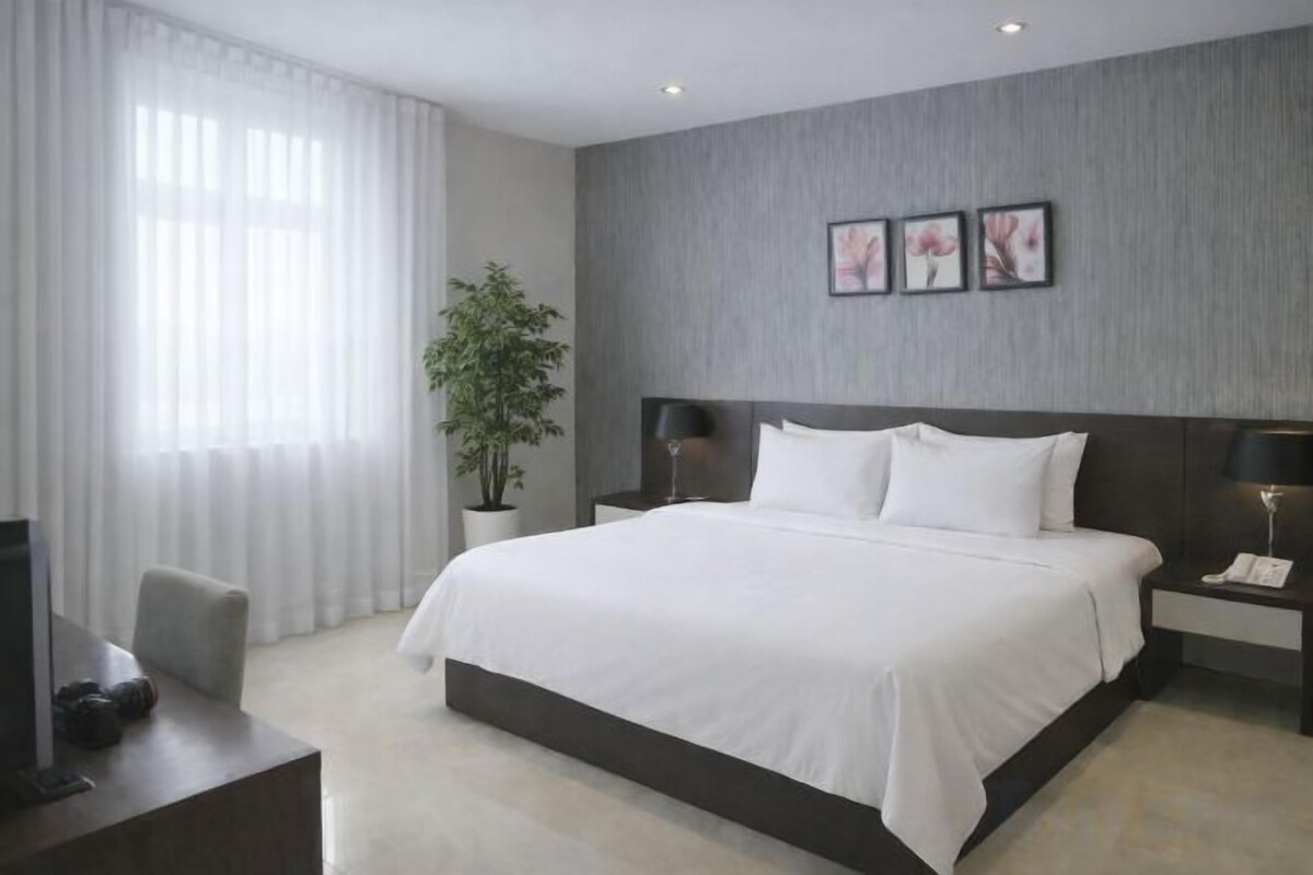 Minibar, caja fuerte, escritorio y cortinas opacas