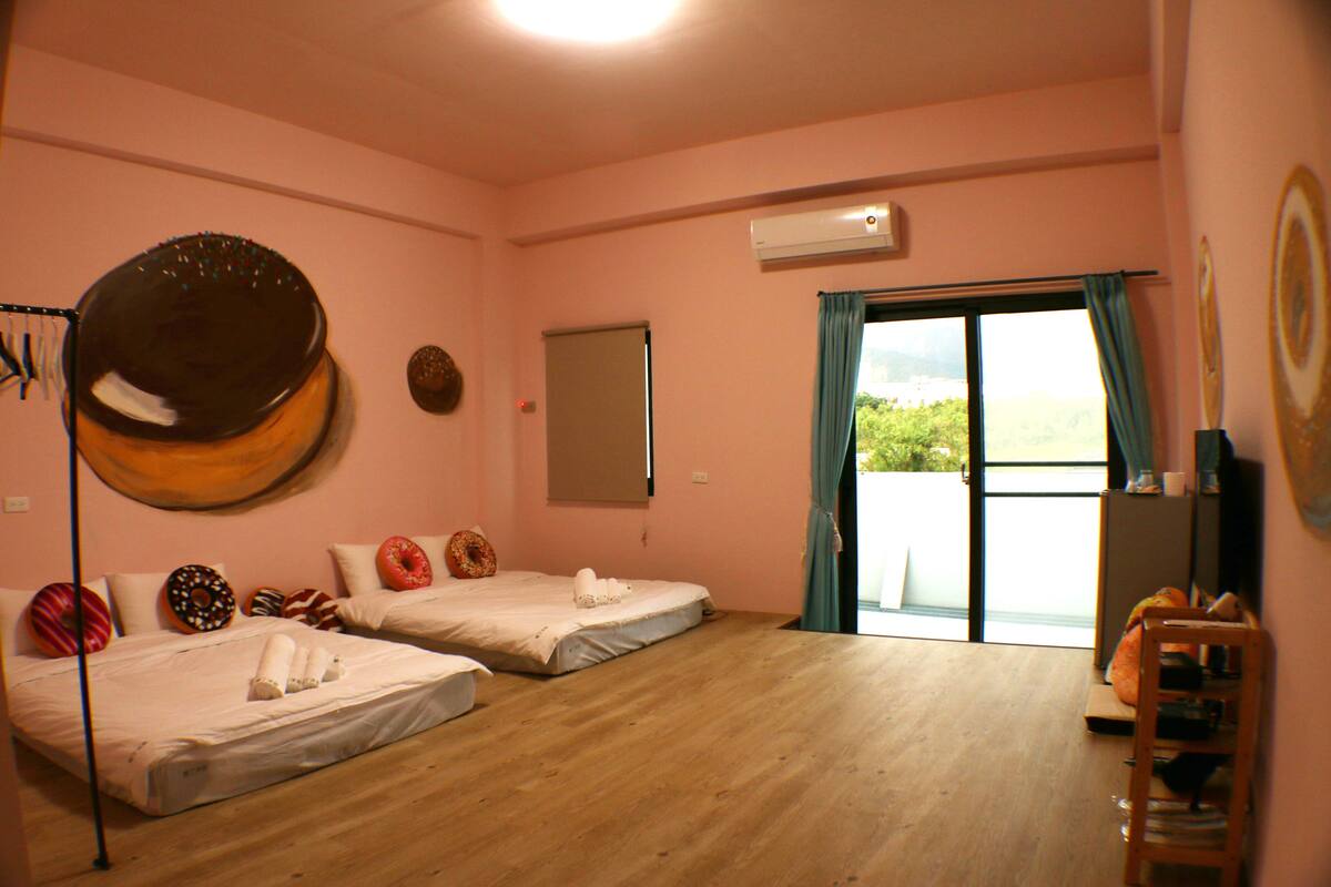 Family Room | Premium bedding, desk, soundproofing, rollaway beds