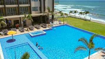 2 outdoor pools, open 8:00 AM to 10:00 PM, lifeguards on site