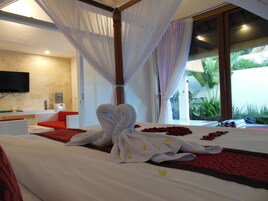 Luxury Villa, 1 Bedroom, Private Pool, Pool View | 1 bedroom, Egyptian cotton sheets, premium bedding, pillowtop beds