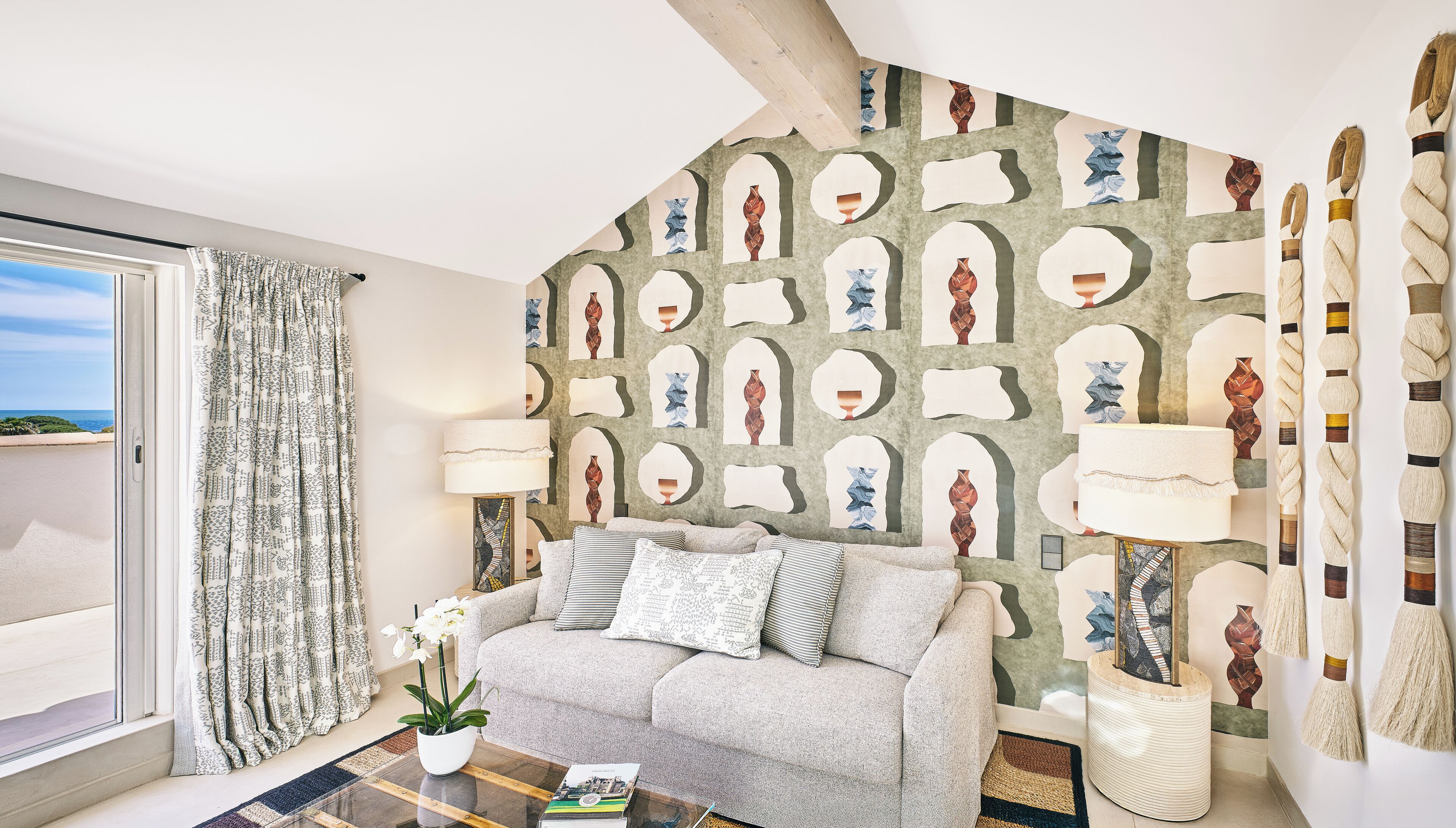 suite, terrace, sea view | living area | flat-screen tv