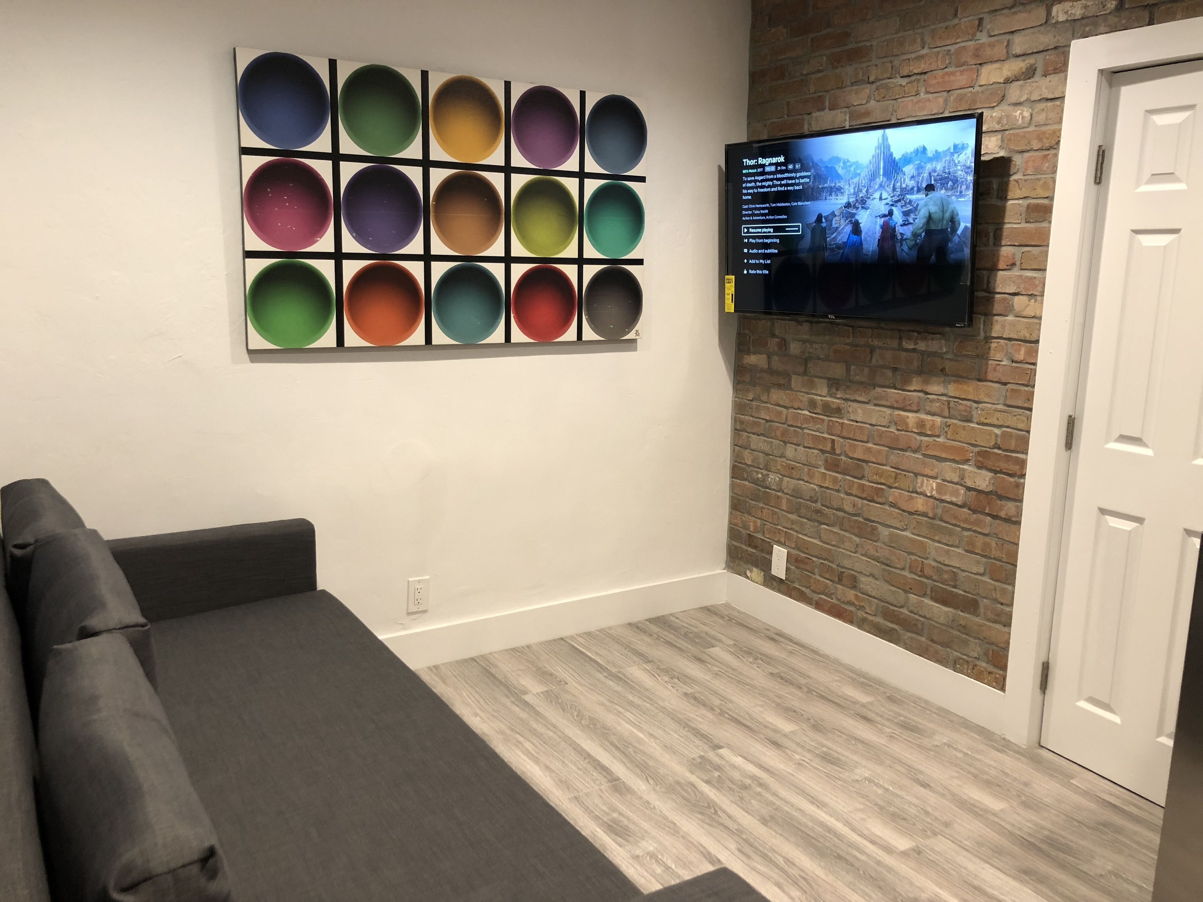 cabana suite | living area | 24-inch plasma tv with cable channels, tv