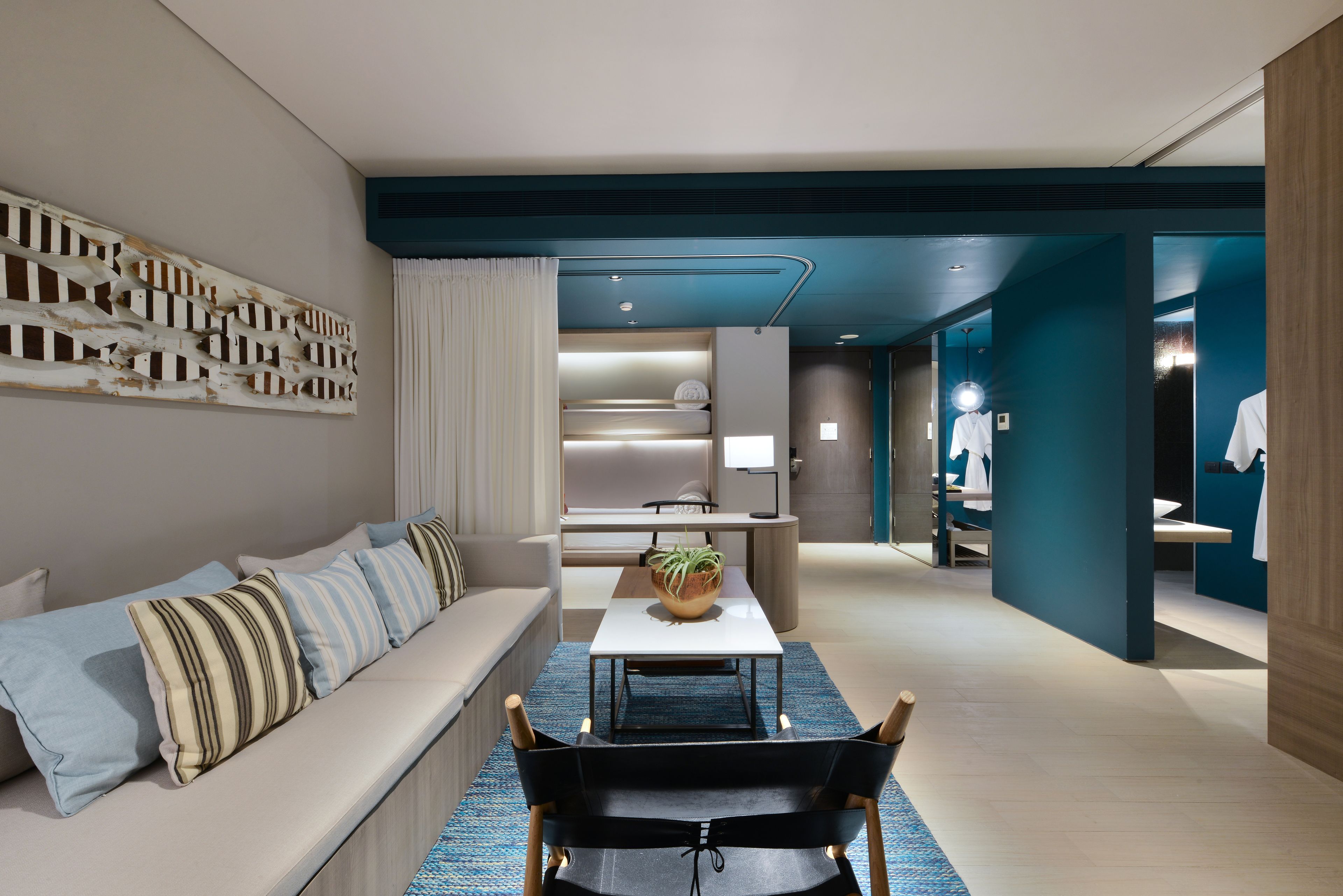 pool suite | living area | 43-inch led tv with cable channels, tv, fireplace