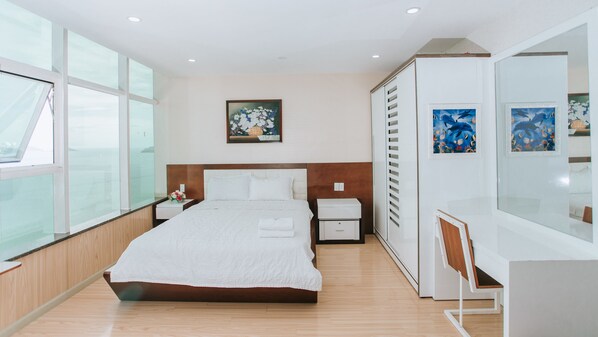 Presidential Studio, Ocean View, Oceanfront | Desk, laptop workspace, soundproofing, iron/ironing board - Beach Front Apartment (Nha Trang)