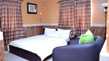 Premium bedding, blackout curtains, rollaway beds, free WiFi