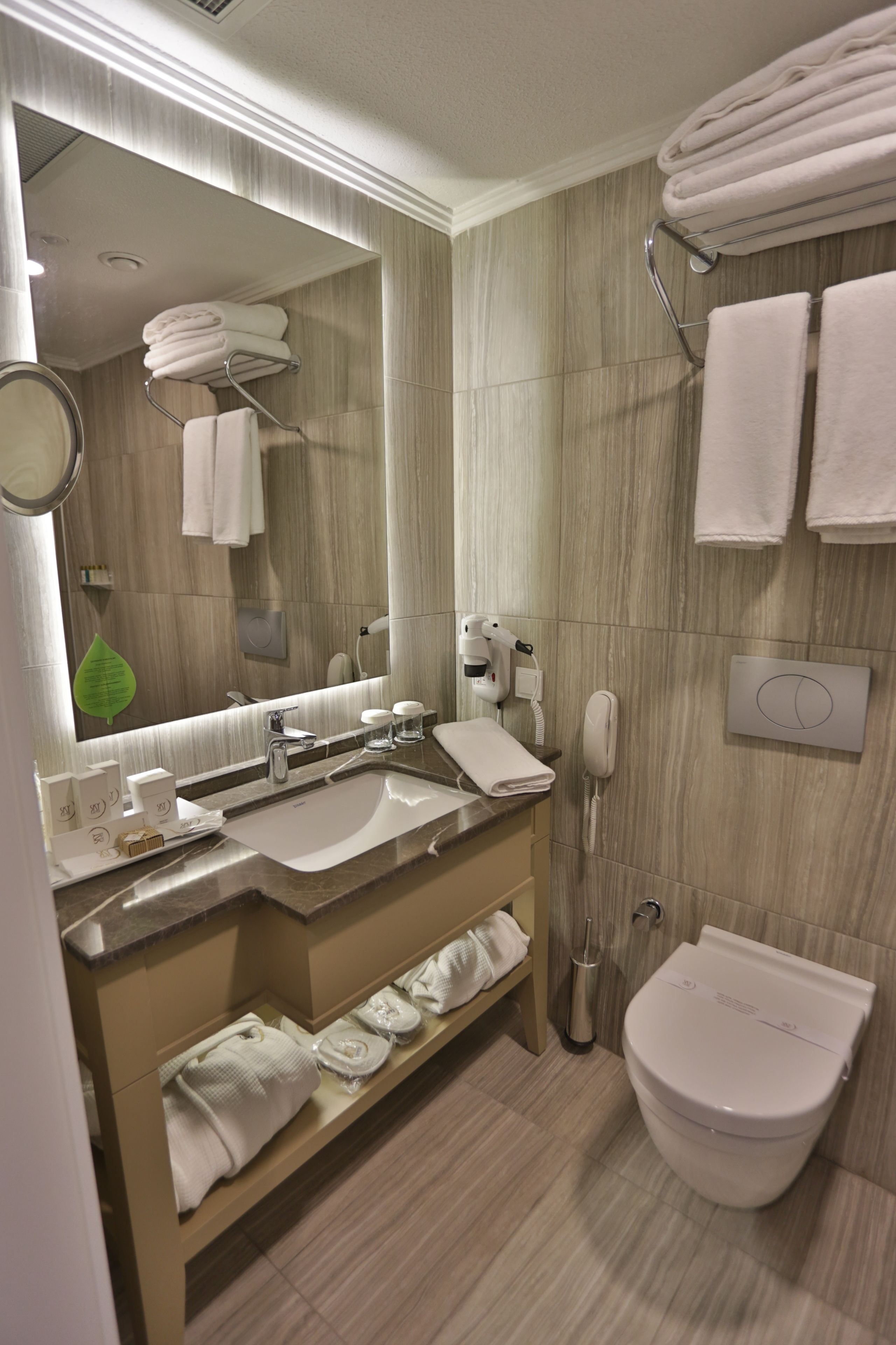 shower, rainfall showerhead, designer toiletries, hair dryer