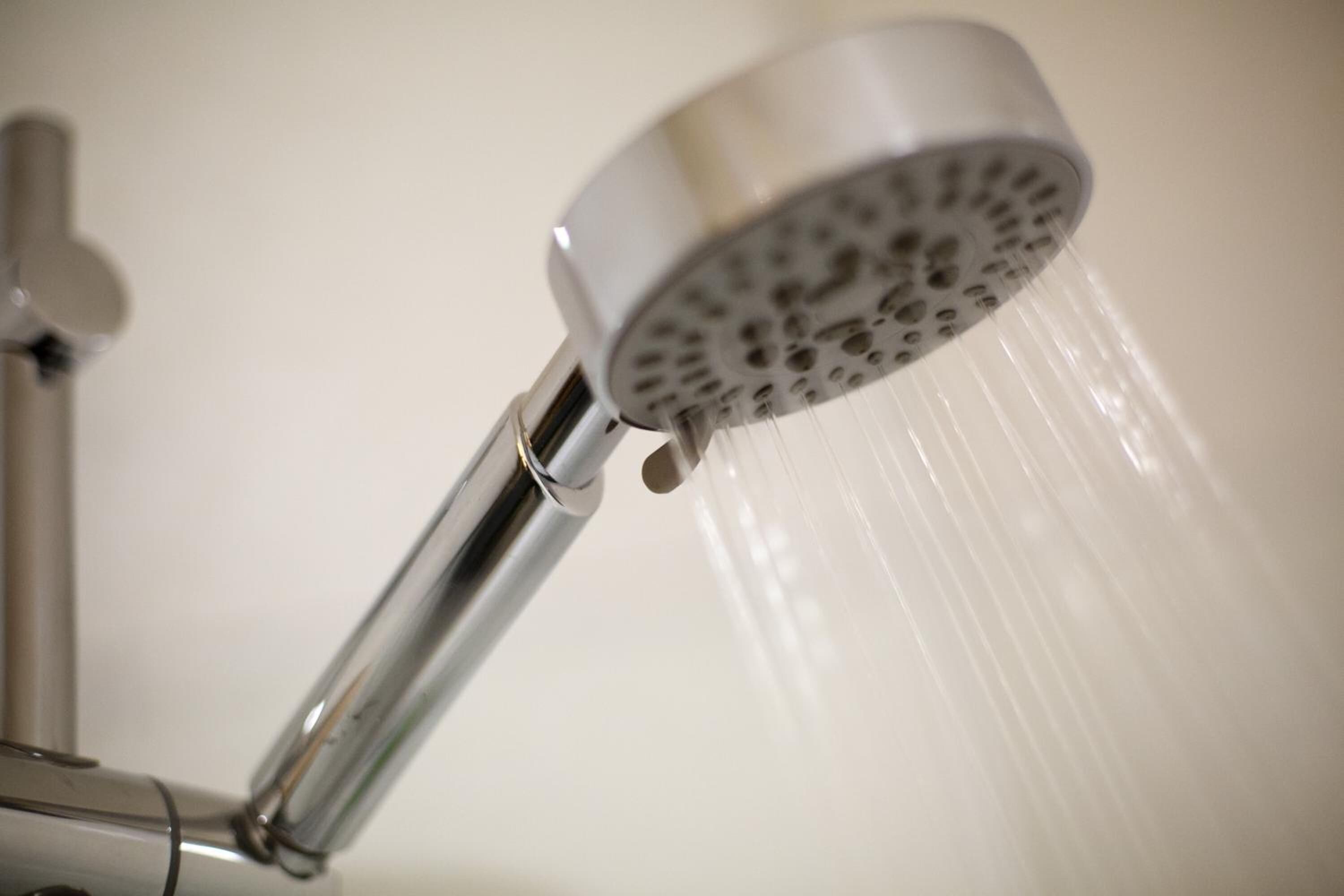 combined shower/bathtub, free toiletries, towels