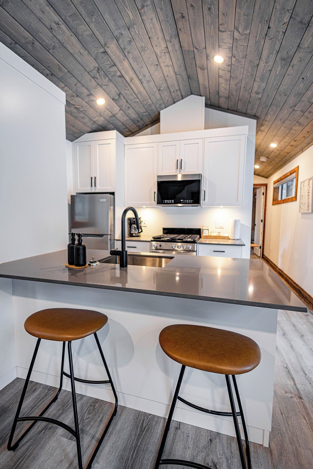 Premium Cabin | Private kitchen | Full-size fridge, microwave, coffee/tea maker, electric kettle