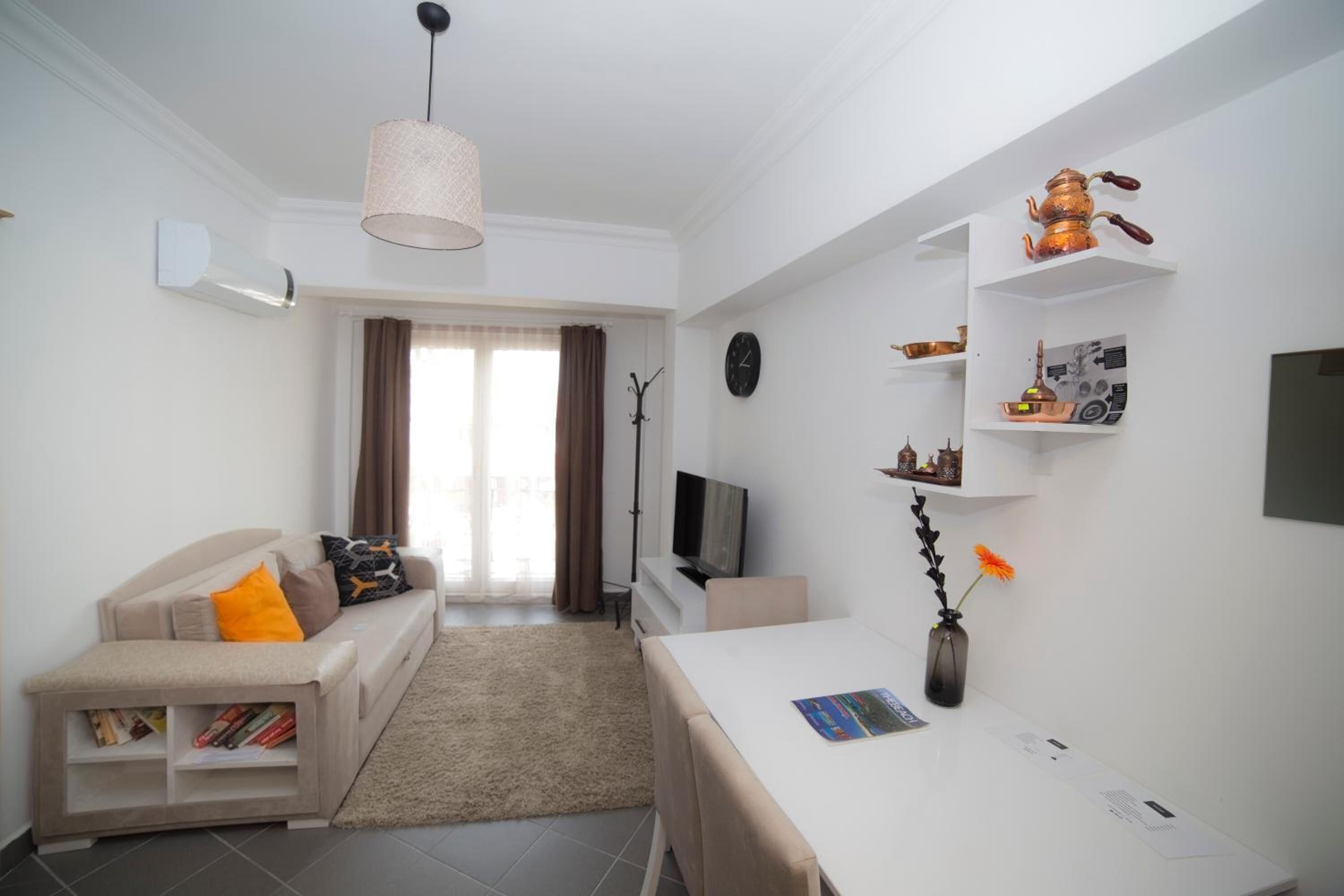 one bedroom suite with kitchen with old town view | premium bedding, laptop workspace, soundproofing, iron/ironing board