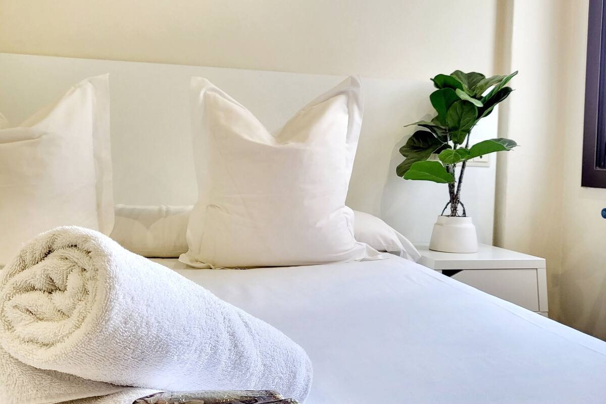 individually furnished, desk, laptop workspace, blackout curtains