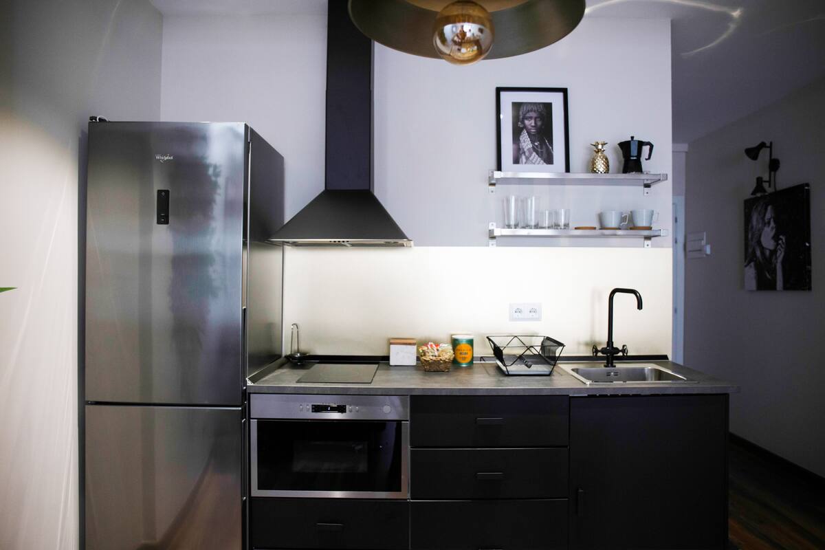 loft | private kitchen | microwave, stovetop, cookware/dishes/utensils