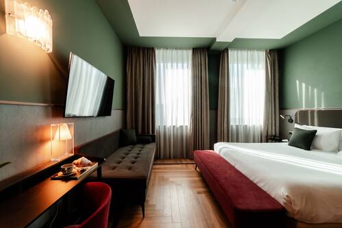 Premium bedding, down duvets, memory-foam beds, minibar