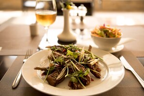 Breakfast, lunch, dinner served; international cuisine 