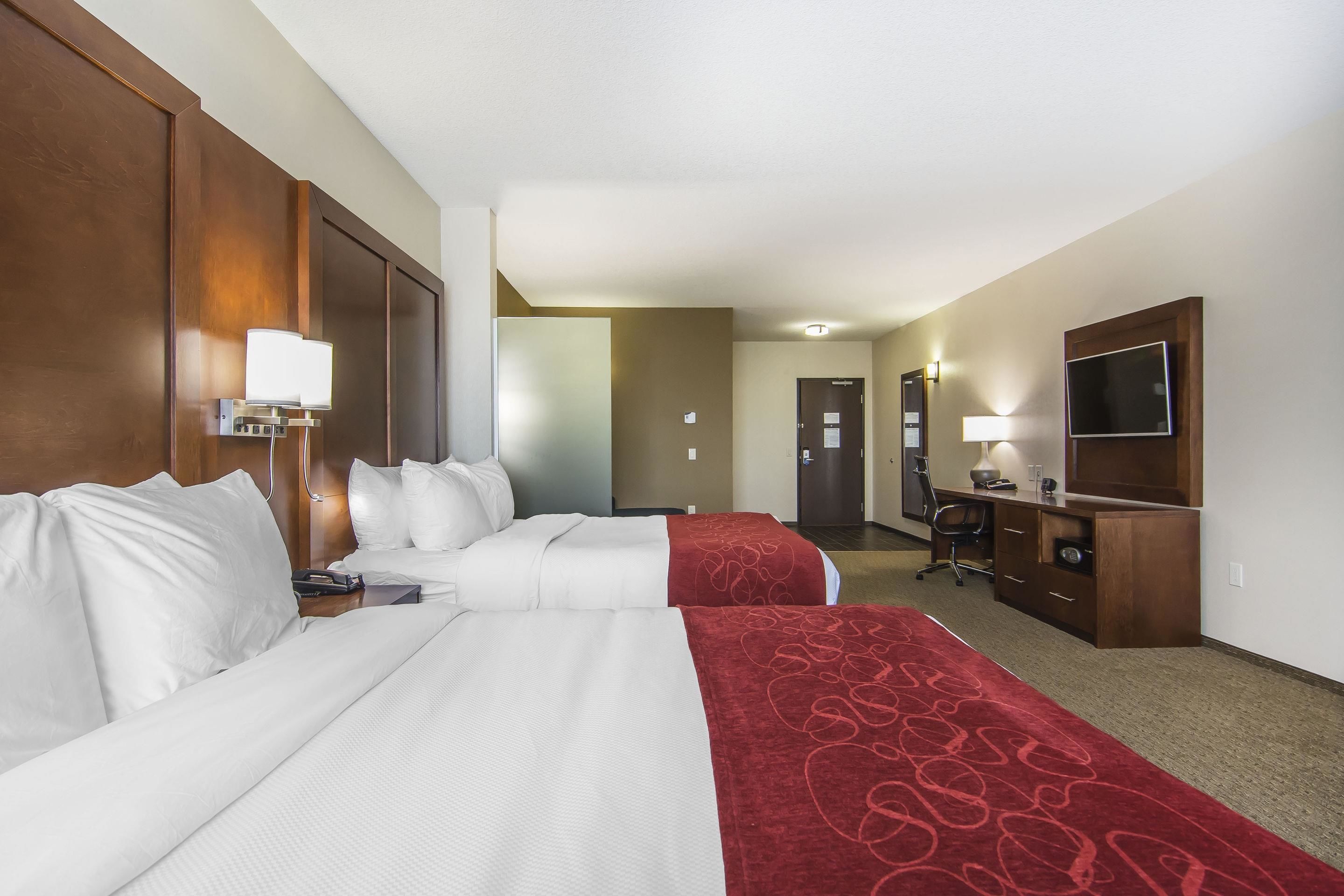 suite, multiple beds, non smoking | in-room safe, desk, laptop workspace, blackout curtains