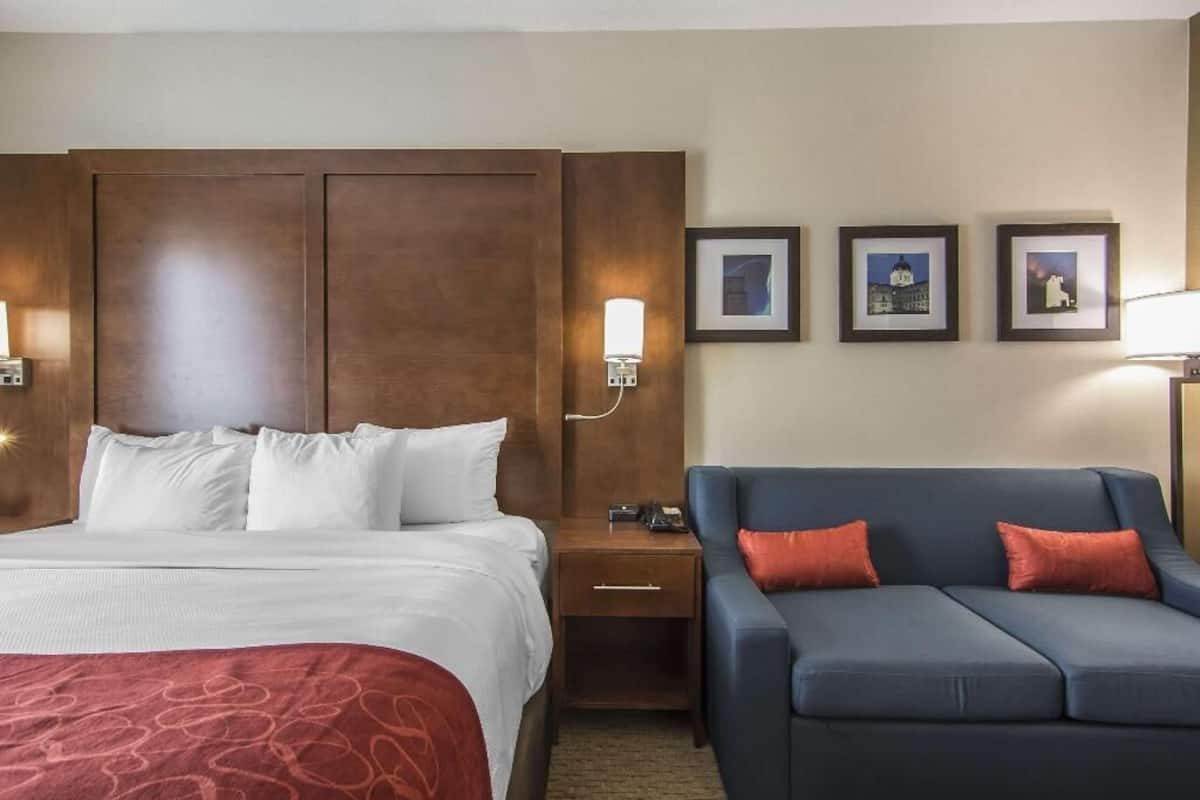 In-room safe, desk, laptop workspace, blackout drapes