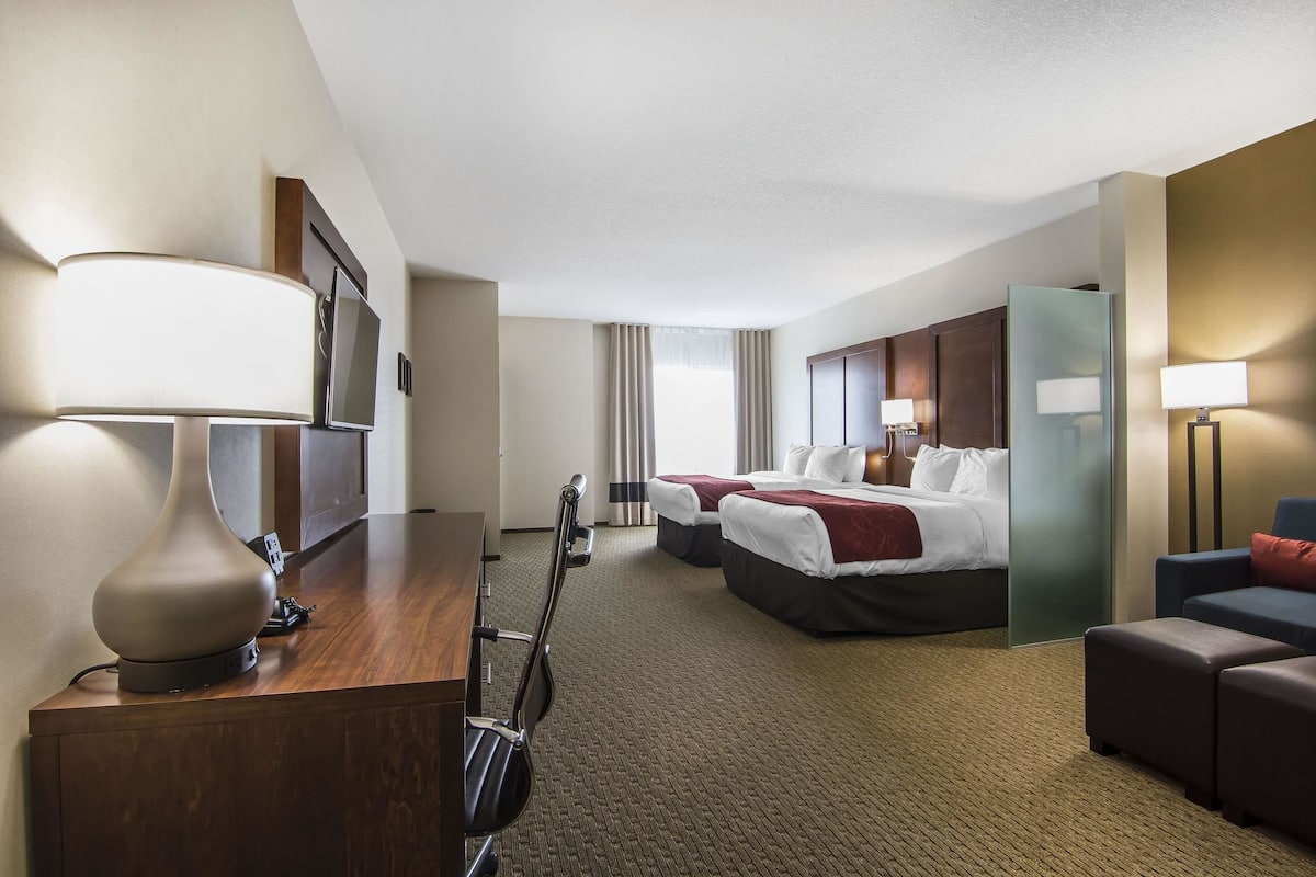 suite, multiple beds, non smoking | in-room safe, desk, laptop workspace, blackout curtains