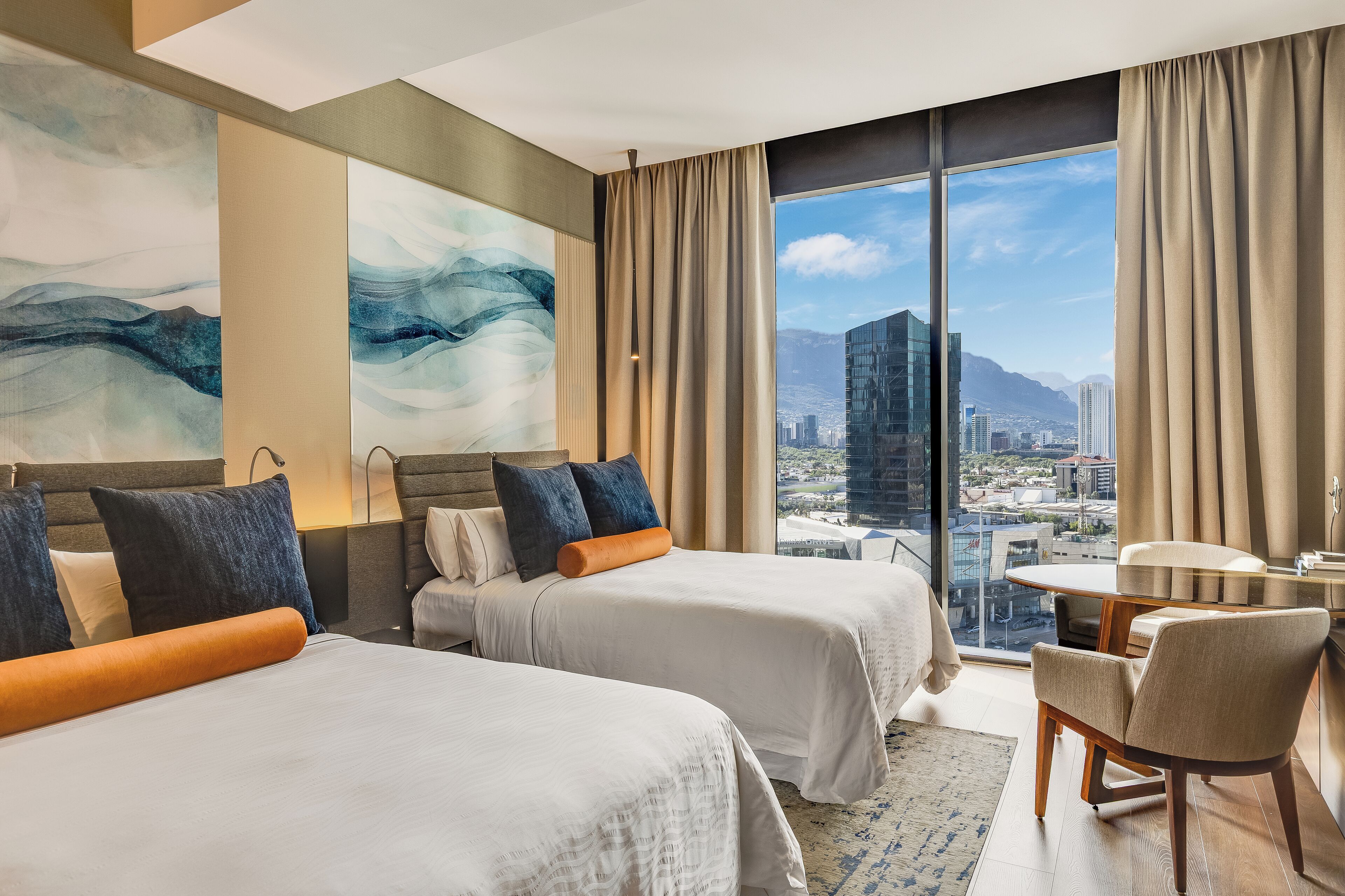 Deluxe Room, 2 Double Beds, Mountain View | Egyptian cotton sheets, premium bedding, down comforters, minibar