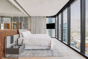 Egyptian cotton sheets, premium bedding, down comforters, minibar