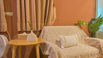 1 bedroom, desk, blackout curtains, soundproofing