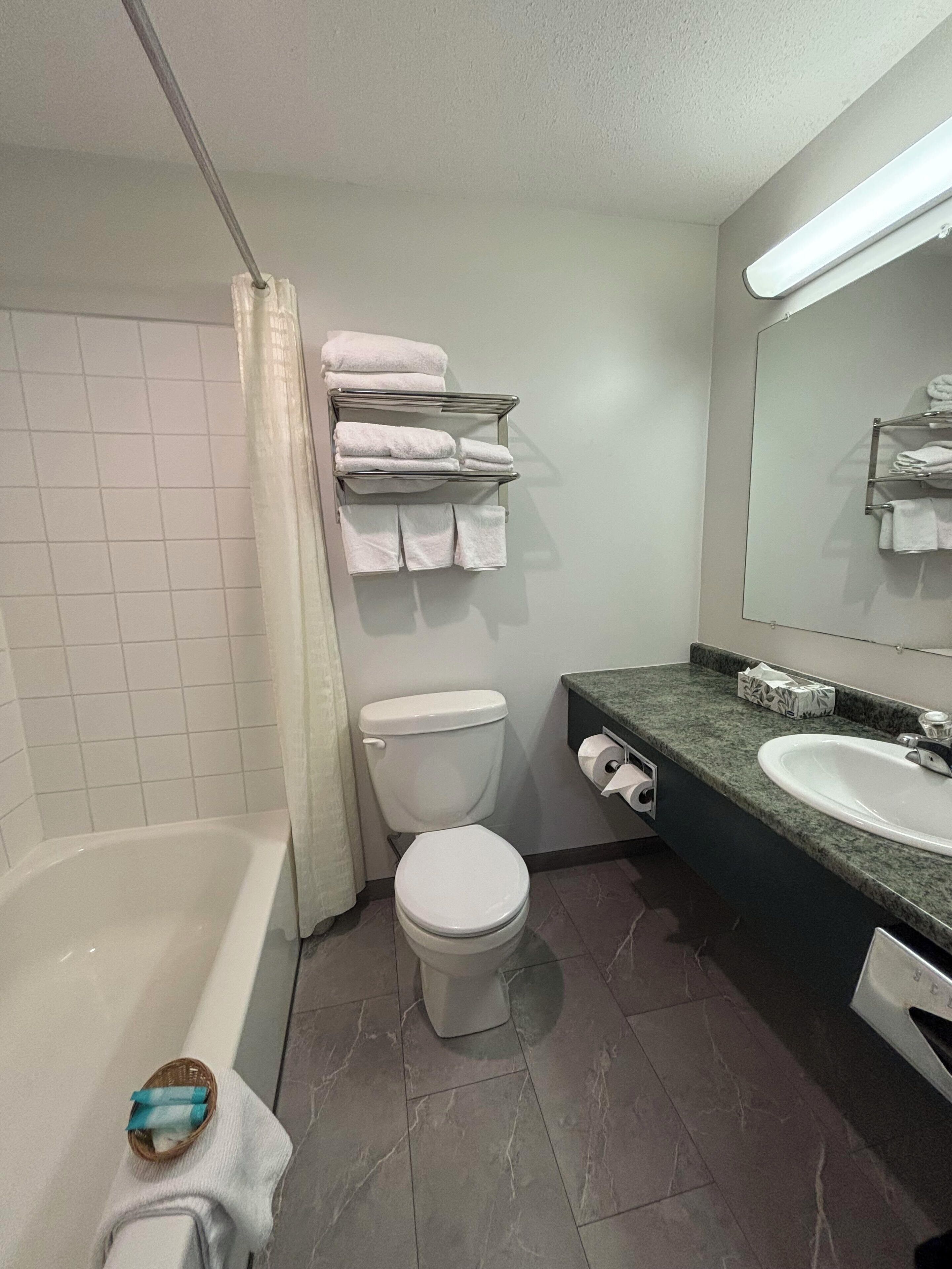 Superior Suite, 1 Bedroom, Kitchen | Bathroom | Combined shower/tub, hydromassage showerhead, designer toiletries
