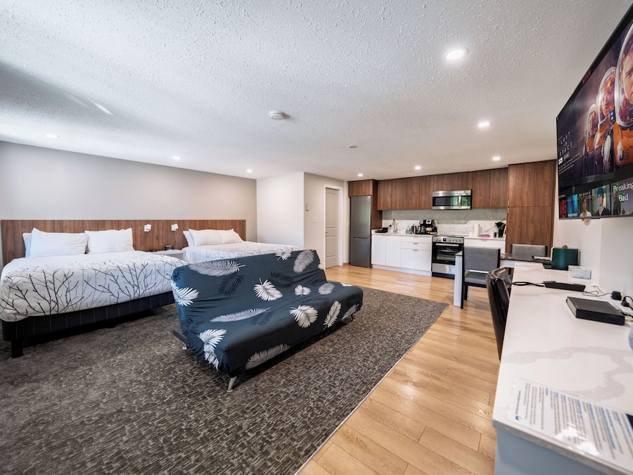 Deluxe Room, 2 Queen Beds, Kitchen (A) | Memory foam beds, desk, blackout drapes, iron/ironing board