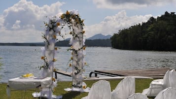 Outdoor wedding area