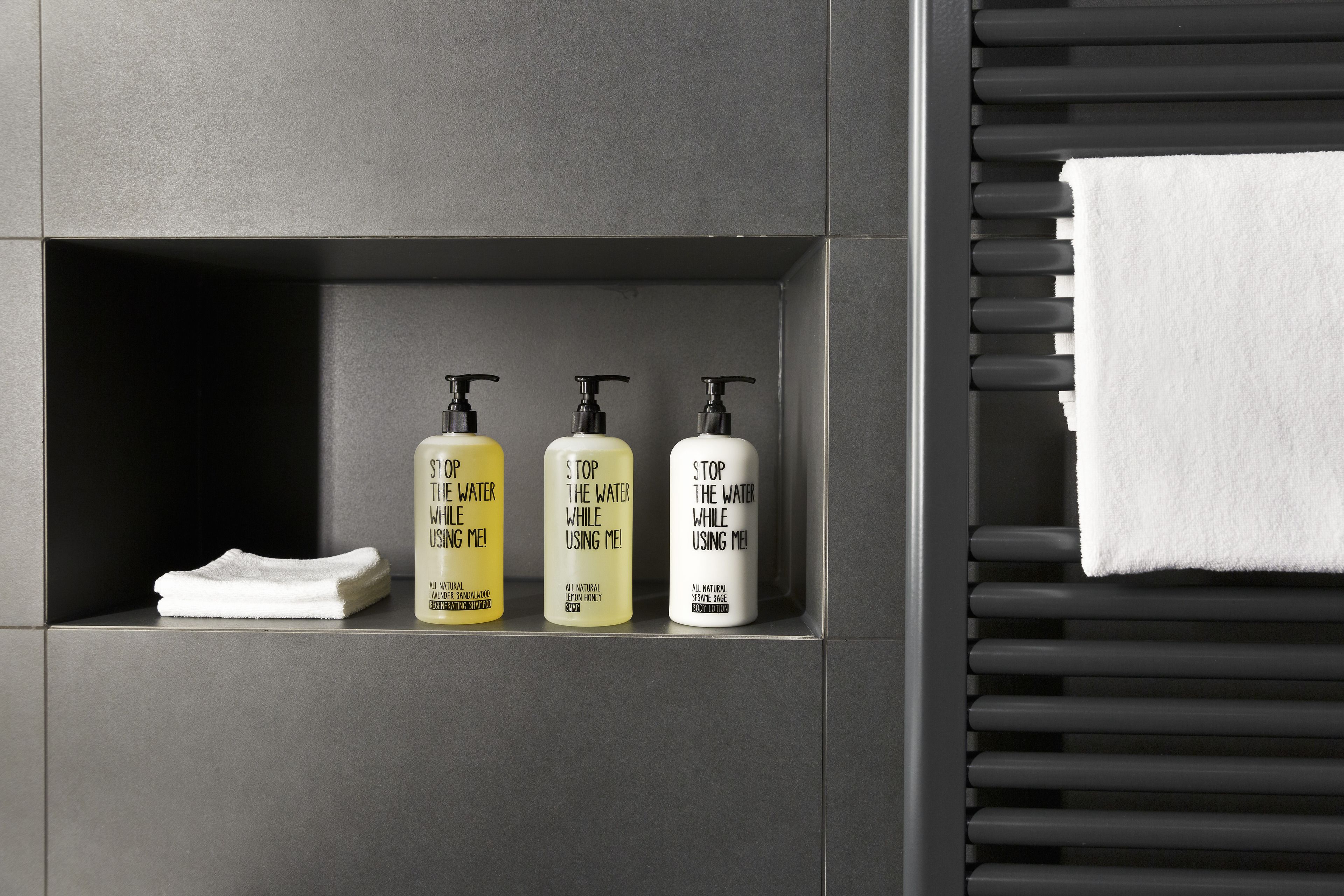 shower, designer toiletries, bathrobes, slippers