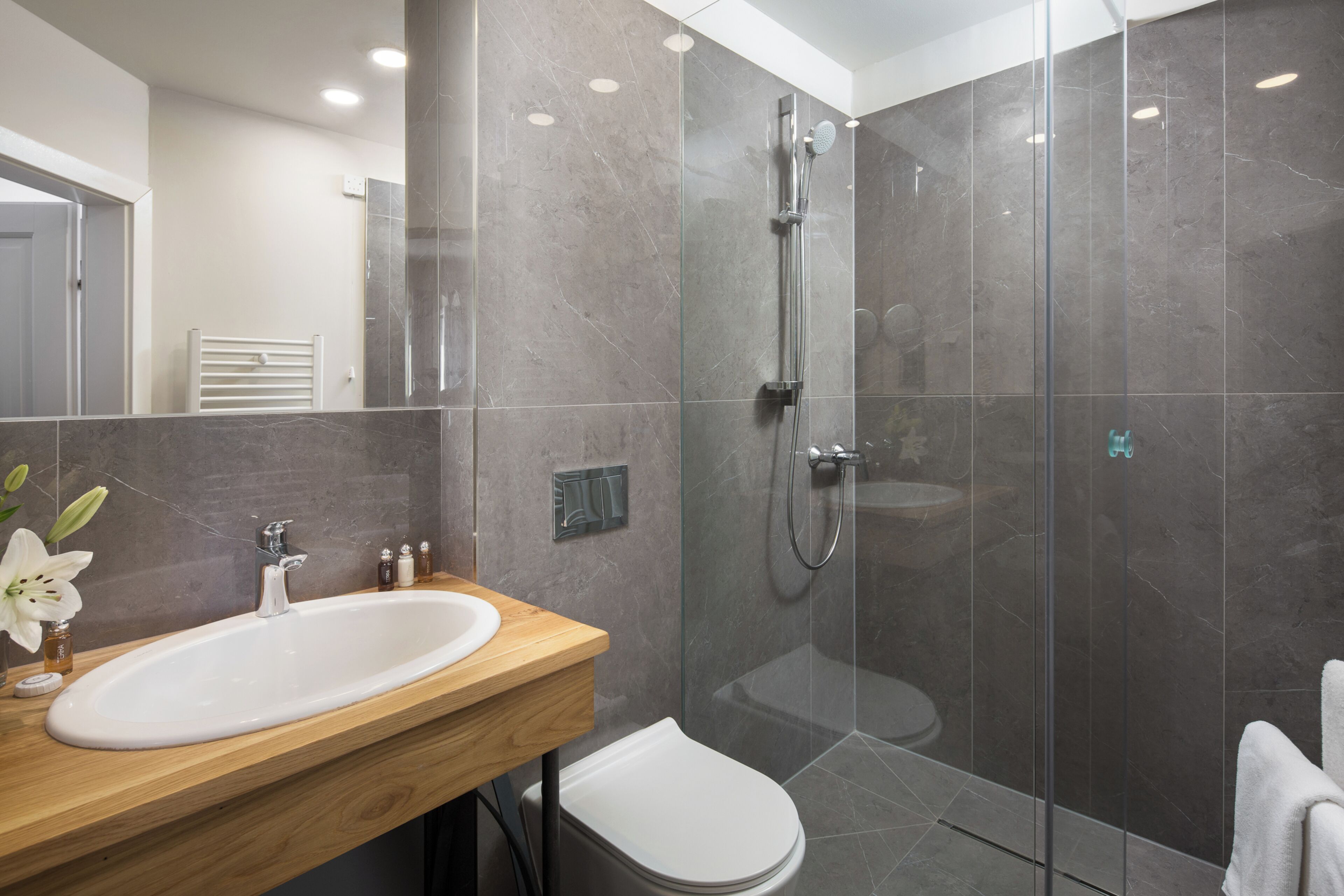 free toiletries, hair dryer, bathrobes, slippers