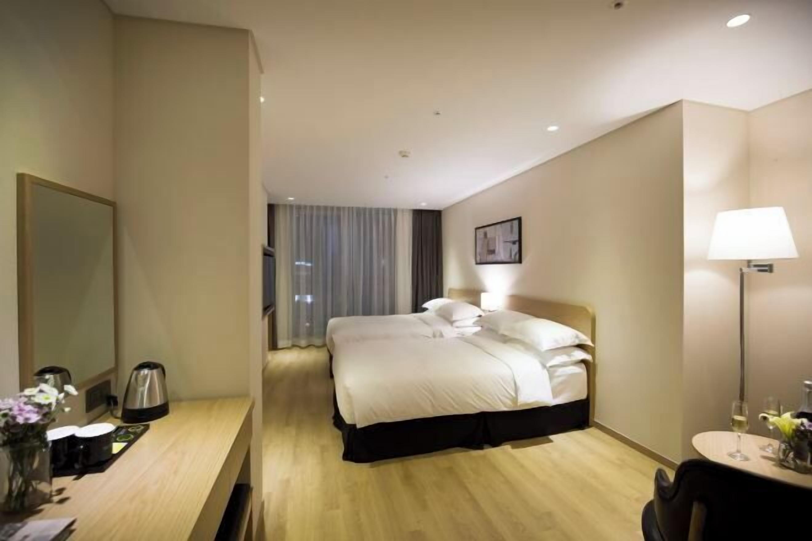 Premium bedding, desk, soundproofing, iron/ironing board