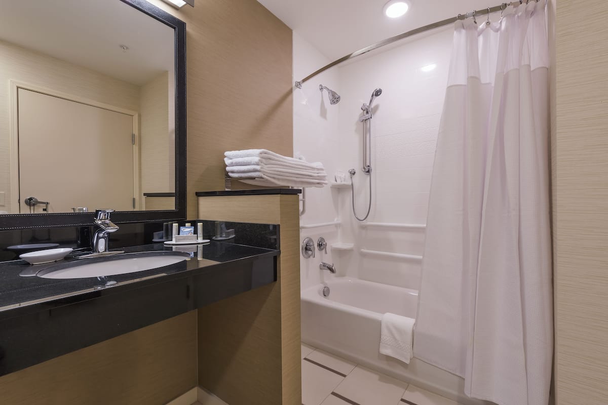 Free toiletries, hair dryer, towels, soap