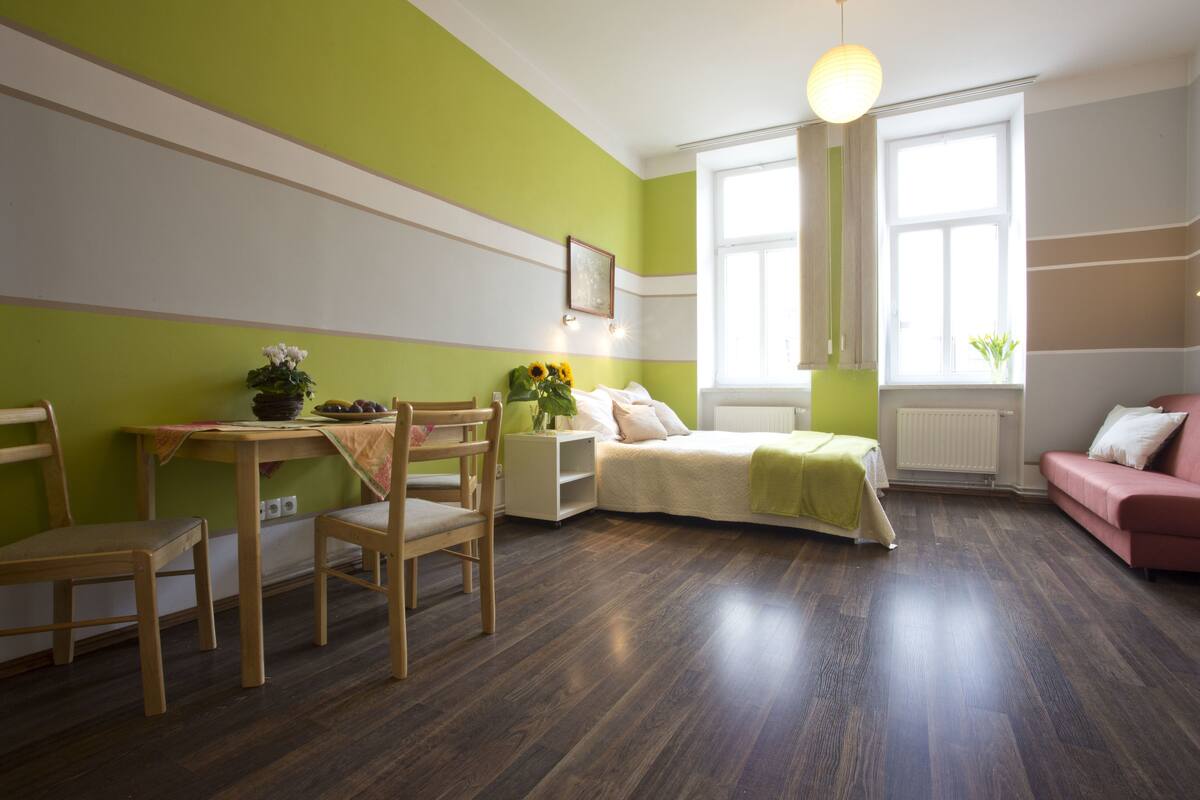 Standard Apartment, Kitchenette | Desk, iron/ironing board, WiFi (free)