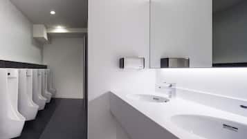 Shower, free toiletries, hair dryer, slippers