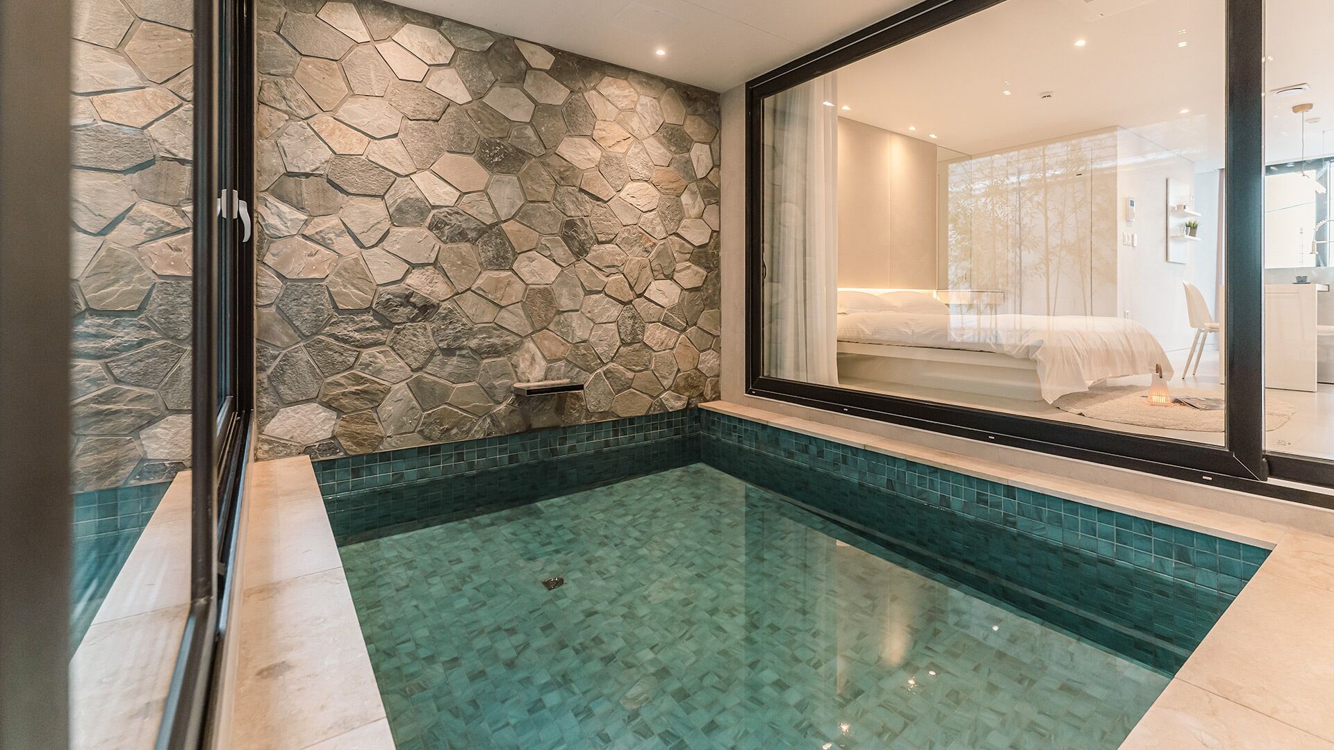 Pool villa A | Premium bedding, down comforters, memory foam beds