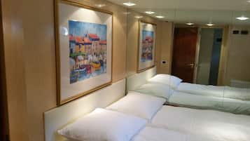 Suite Deluxe (Private boat) | 6 chambres, draps en coton égyptien, literie de qualité supérieure
