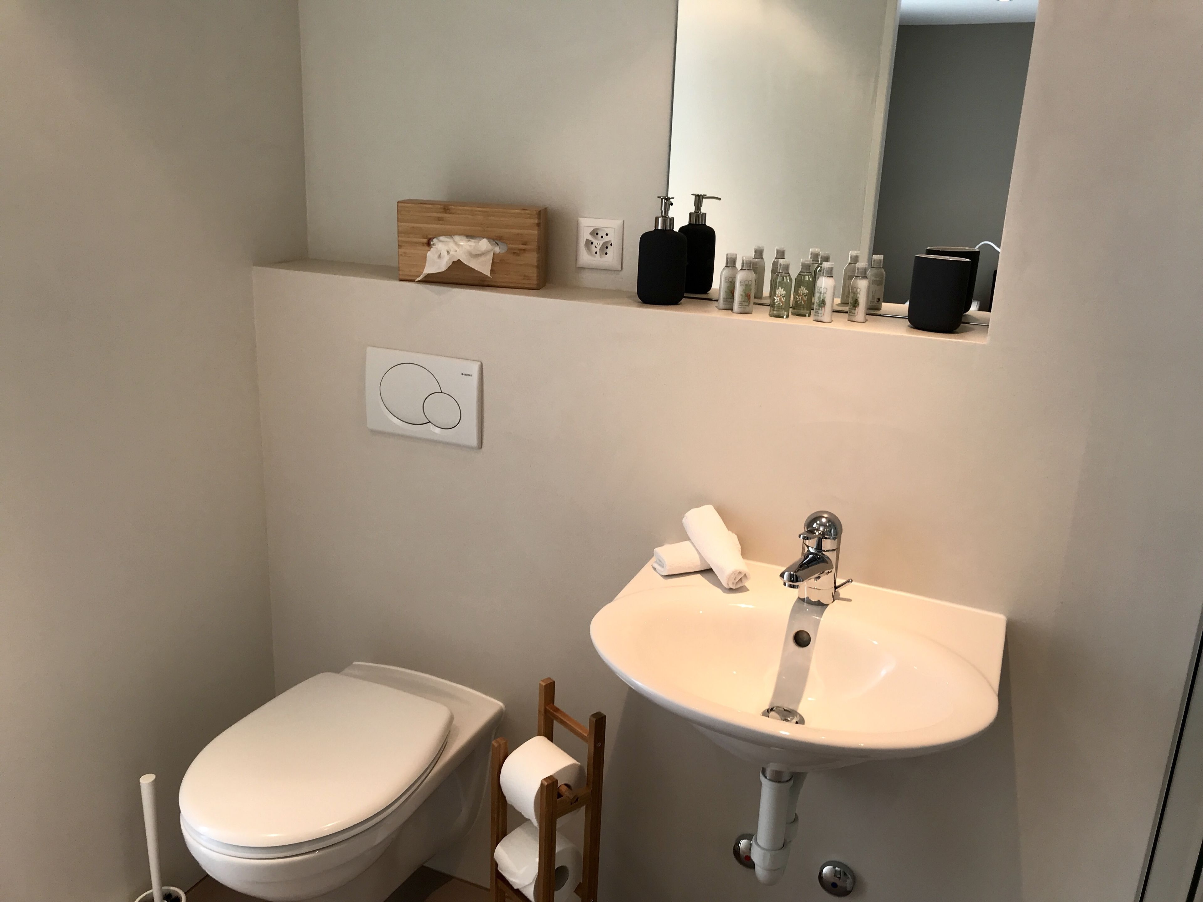 classic double room | bathroom | hair dryer, towels