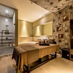 Behandelingskamers voor koppels, een sauna, aromatherapie