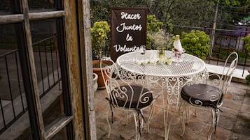 Outdoor banquet area