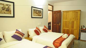 Family Quadruple Room, 2 Double Beds, Accessible, Non Smoking | Premium bedding, in-room safe, blackout curtains, soundproofing