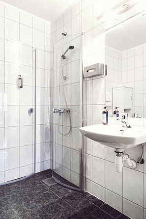 Regadera, amenidades de baño ecológicas, secadora de cabello, toallas 