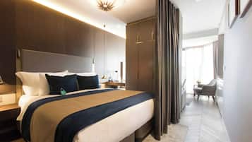 1 svefnherbergi, rúmföt af bestu gerð, rúm með „pillowtop“-dýnum