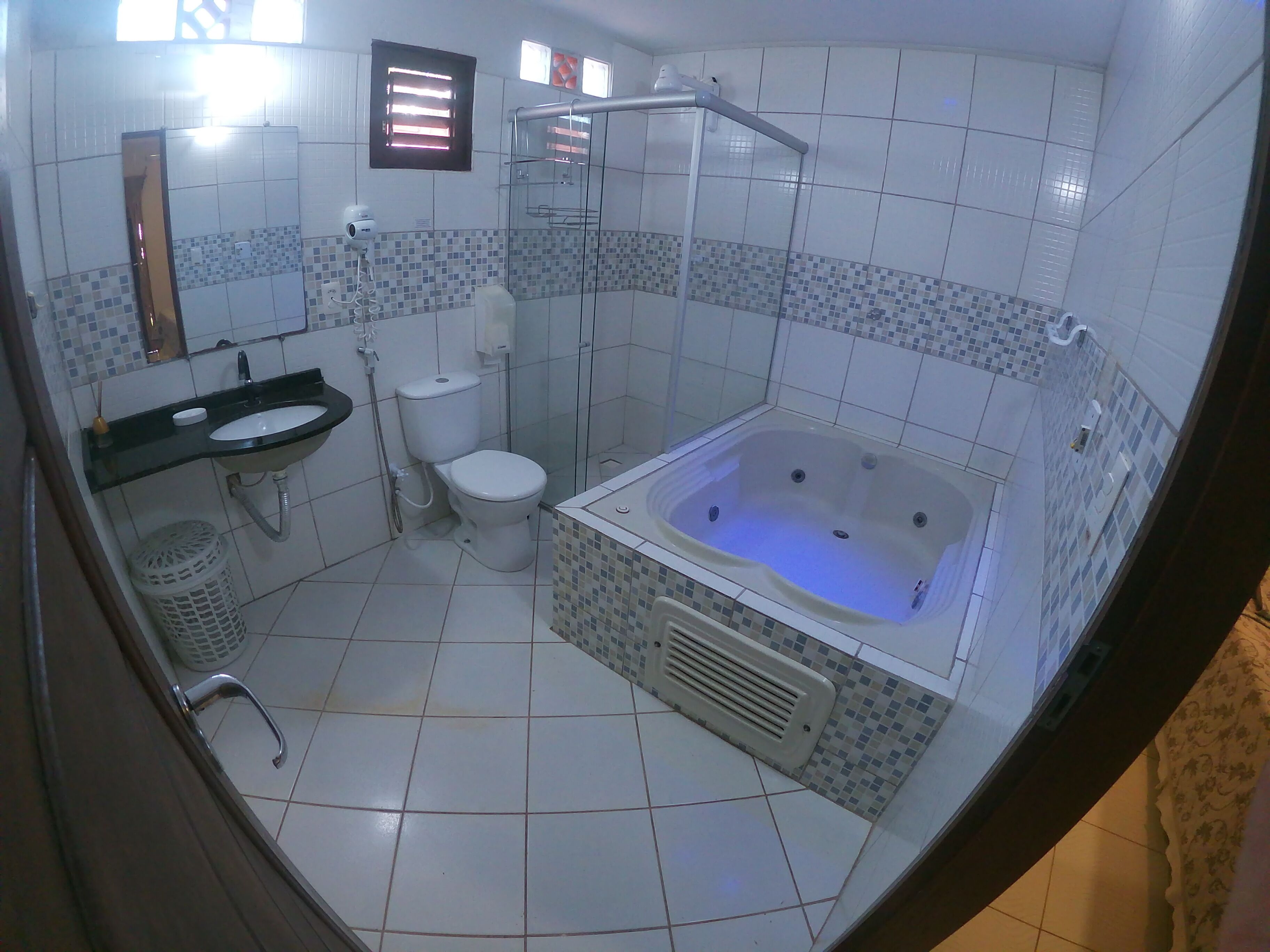 Executive Chalet, 1 Bedroom, Jetted Tub, Courtyard Area | Bathroom | Hair dryer, towels