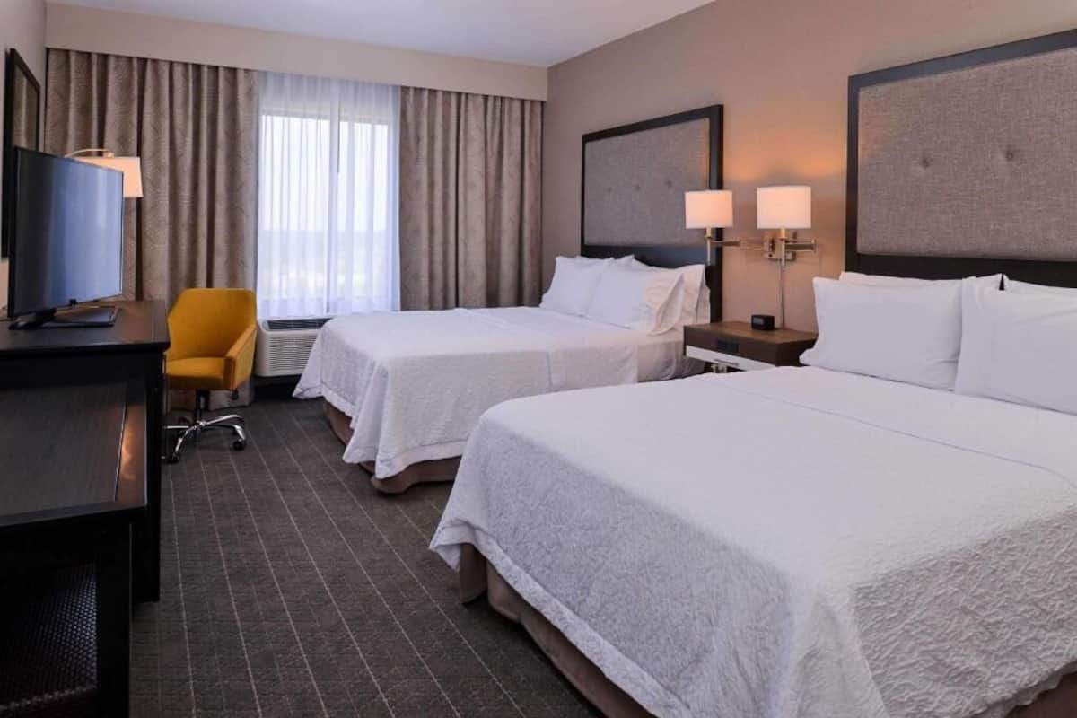 Premium bedding, desk, blackout drapes, iron/ironing board